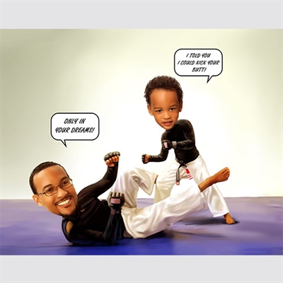 Karate Match Caricature from Photos - myDaVinci